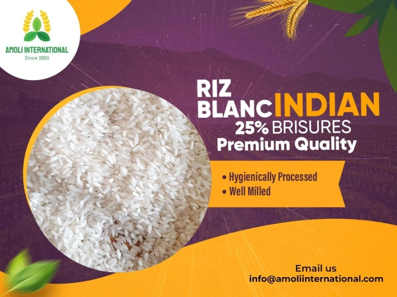 Riz Blanc Indian 25% Brisures Premium Quality