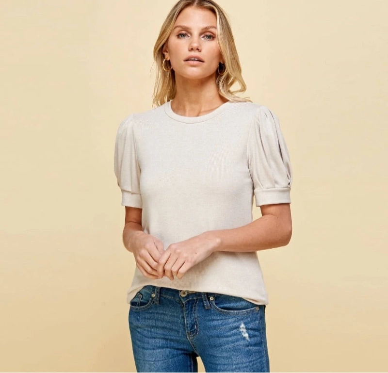 Shop Puff Sleeve Staple Tee The Latest Style Curated By Coveted Designers