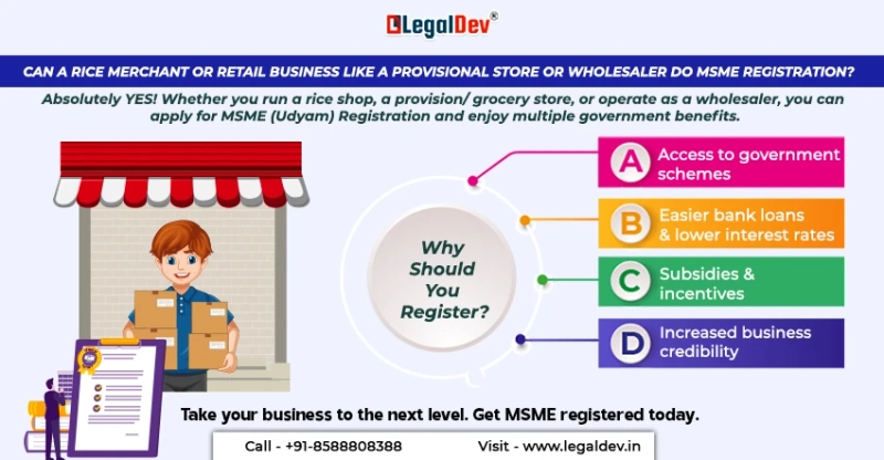 Can a Rice Merchant or Retail Business Like a Provisional Store or Wholesaler Do MSME Registration?