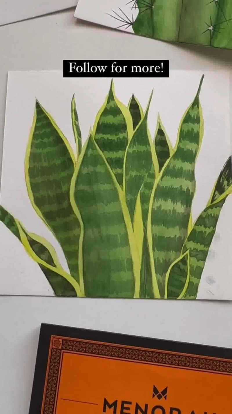 EASY GUIDE TO PAINTING INDOOR PLANT WITH WATERCOLOR