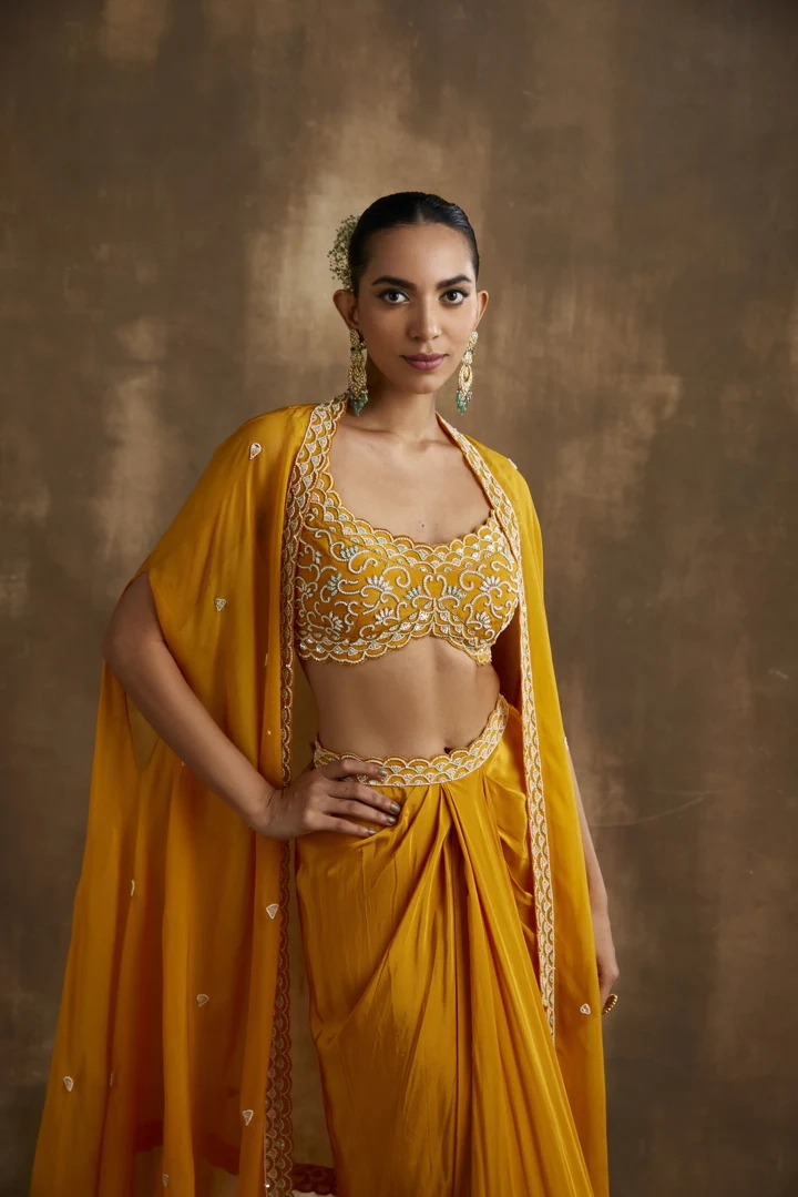 The New Era of Effortless Indian Glamour: Exploring the Drape Skirt with Crop Top and Pre-Draped Saree for Women