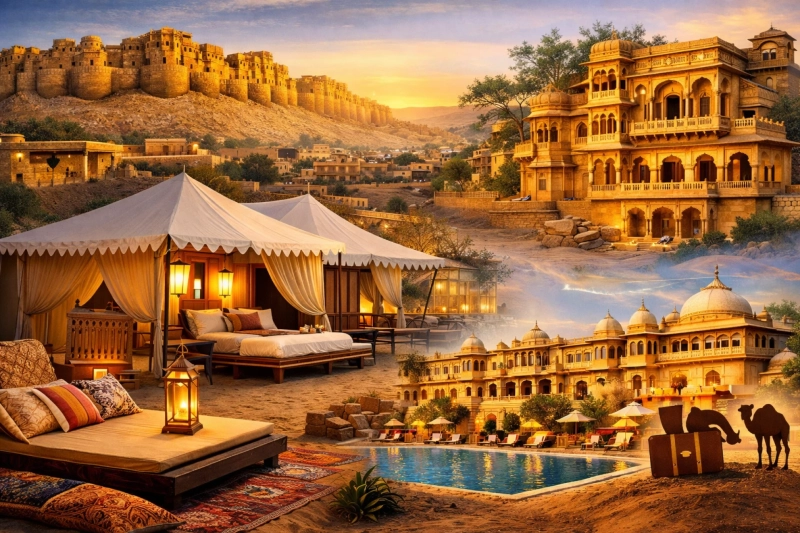 What amenities are commonly offered in Jaisalmer hotels?