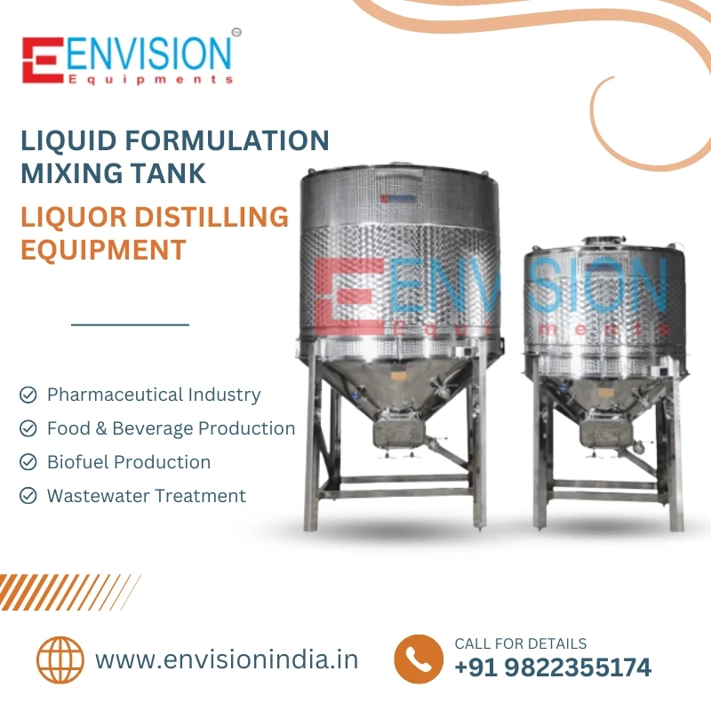 Efficient & Scalable liquor distilling equipment & Liquid formulation mixing tank